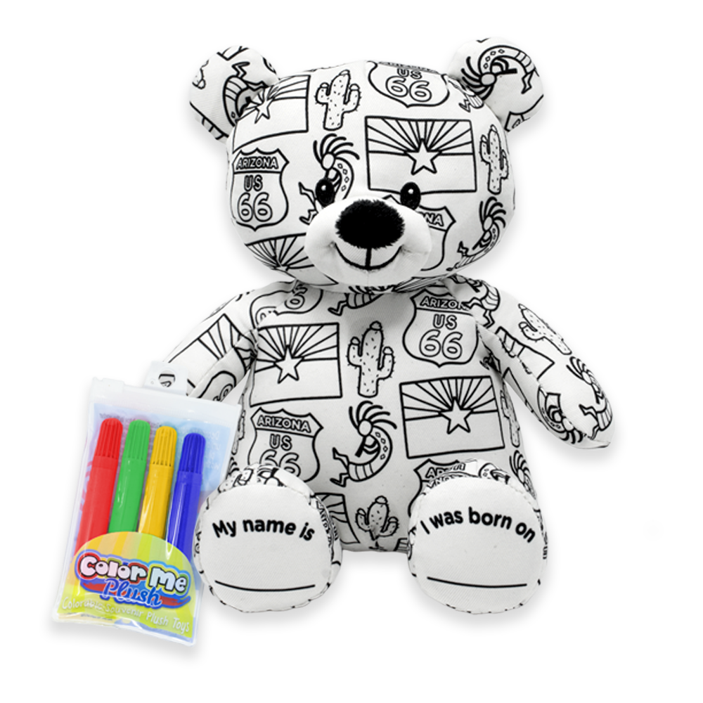 8.5" Arizona Color Me Plush Teddy — Plushology™