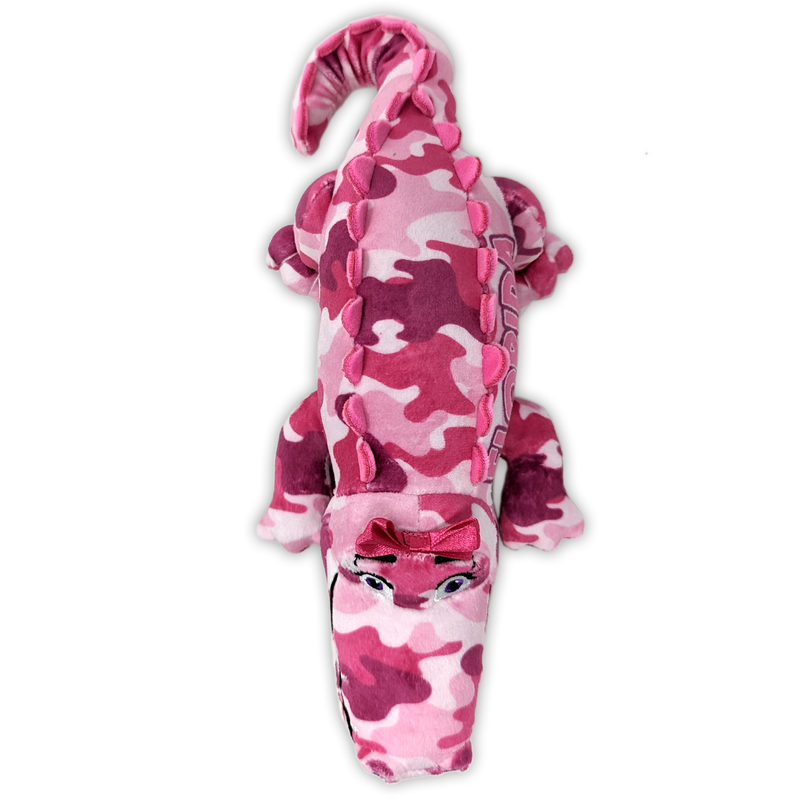 Squishy Laying Florida Pink Camo Plush Gators - 2 sizes