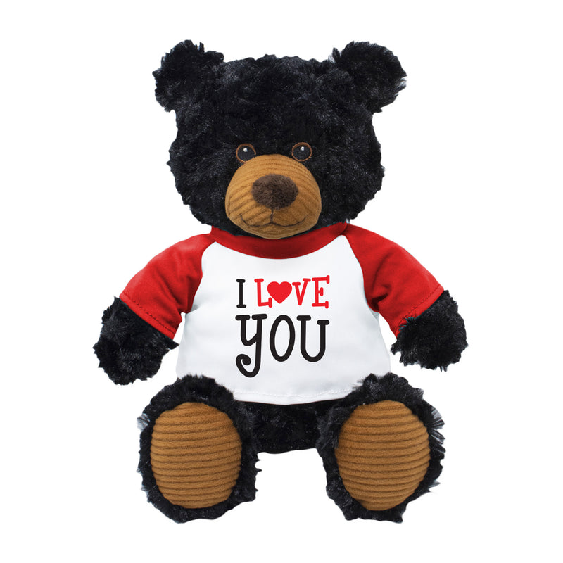 9" Black Bear Plush Animal • Limited Valentine’s Edition