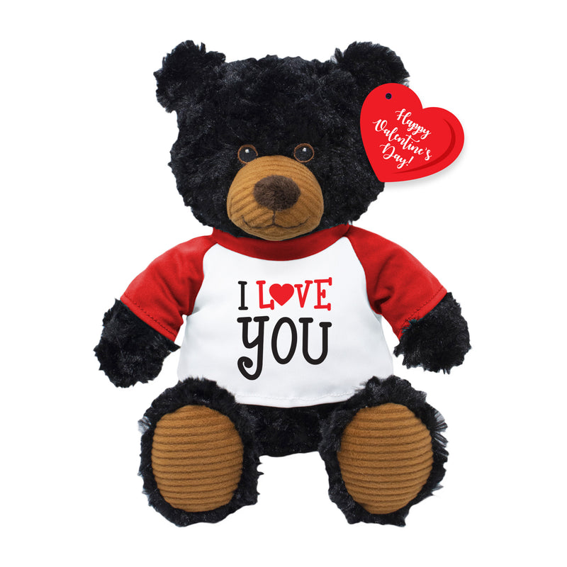 9" Black Bear Plush Animal • Limited Valentine’s Edition