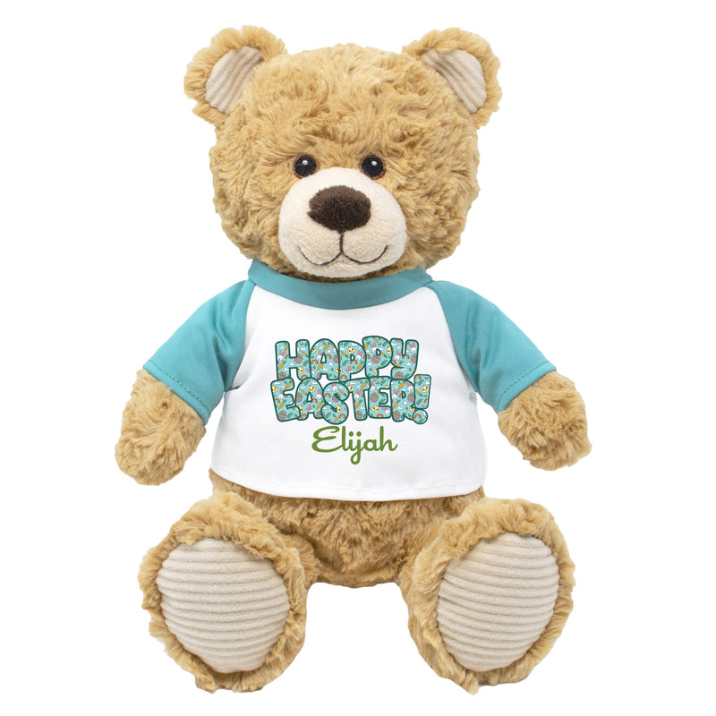 9" Easter Teddy (Turquoise Tee) • Personalized Easter Edition