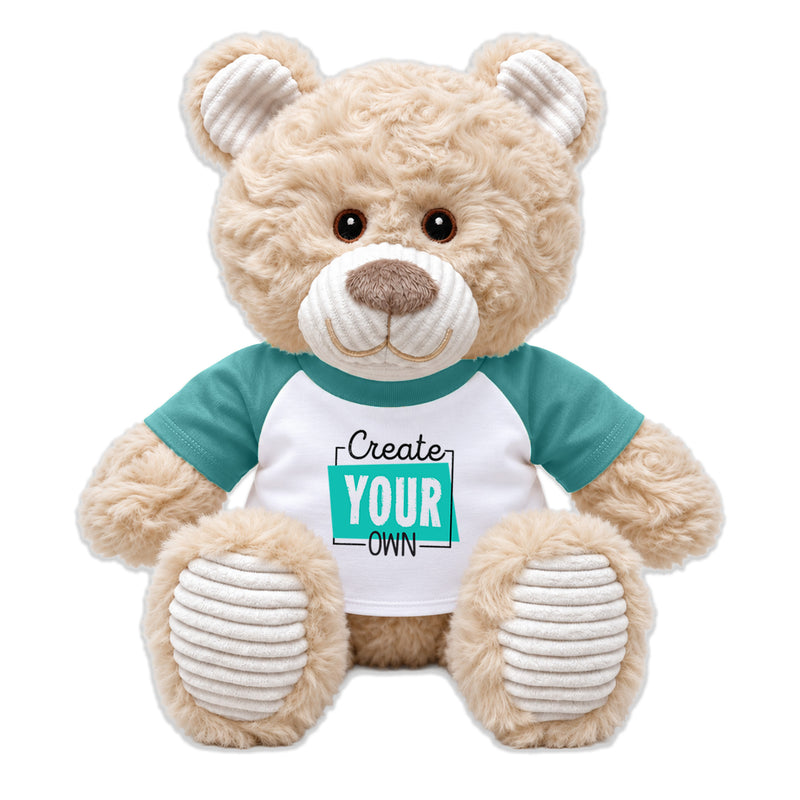 9" Eco Friendly Create Your Own Cream Teddy Bear – Personalized Plush with Custom Shirt