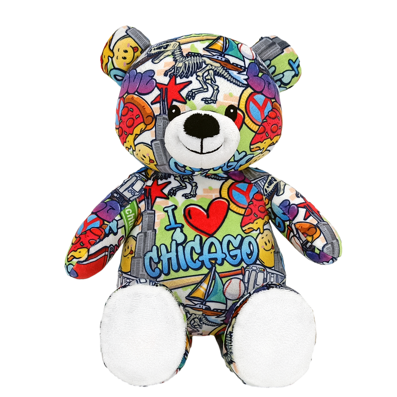 10" Chicago Graffiti Eco Teddy Bear