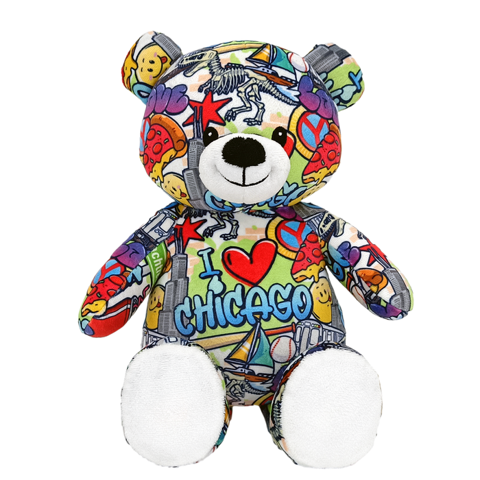 10" Chicago Graffiti Eco Teddy Bear