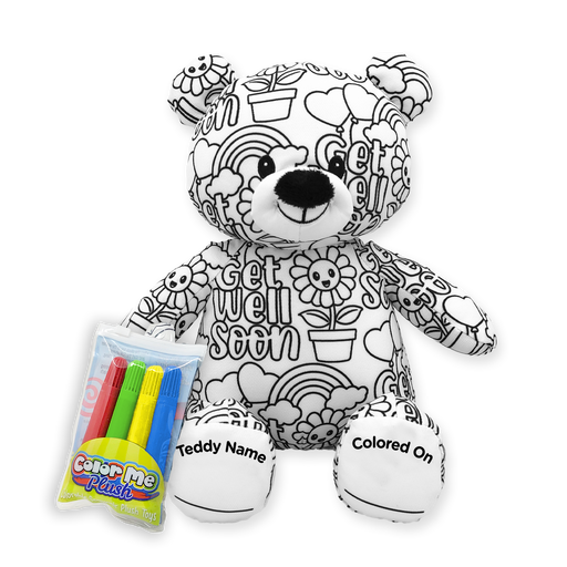 8.5" Get Well Soon Color Me Plush Teddy
