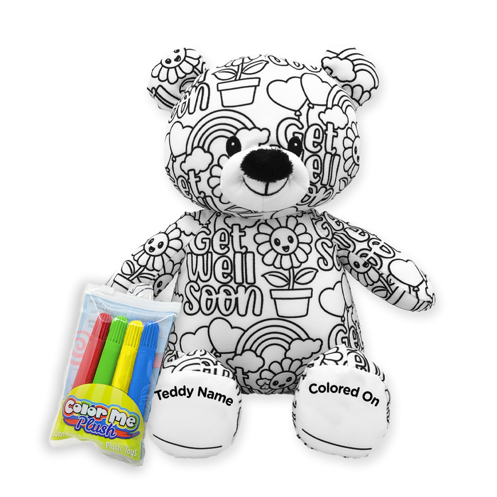 8.5" Get Well Soon Color Me Plush Teddy