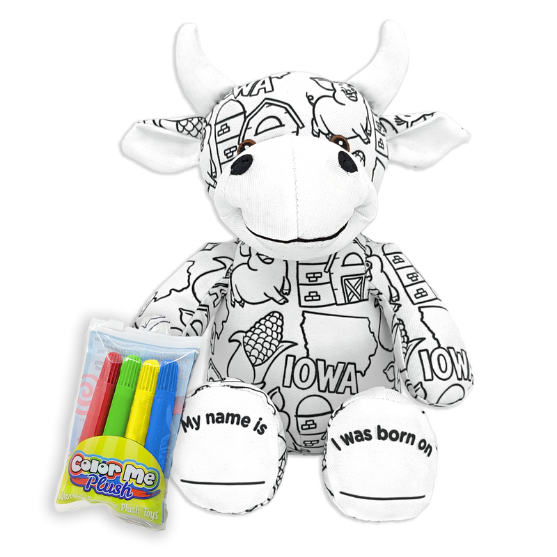 8.5" Iowa Color Me Plush™ Cow