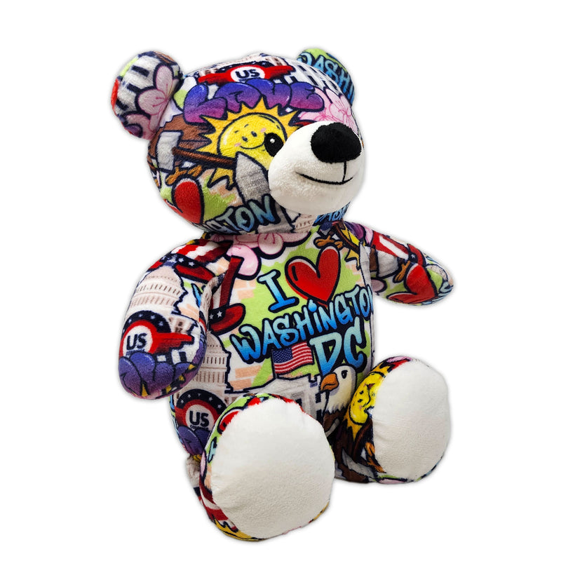 10" Washington DC Graffiti Eco Teddy Bear