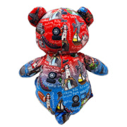 Back view of teddy bear plush with Ohio map print