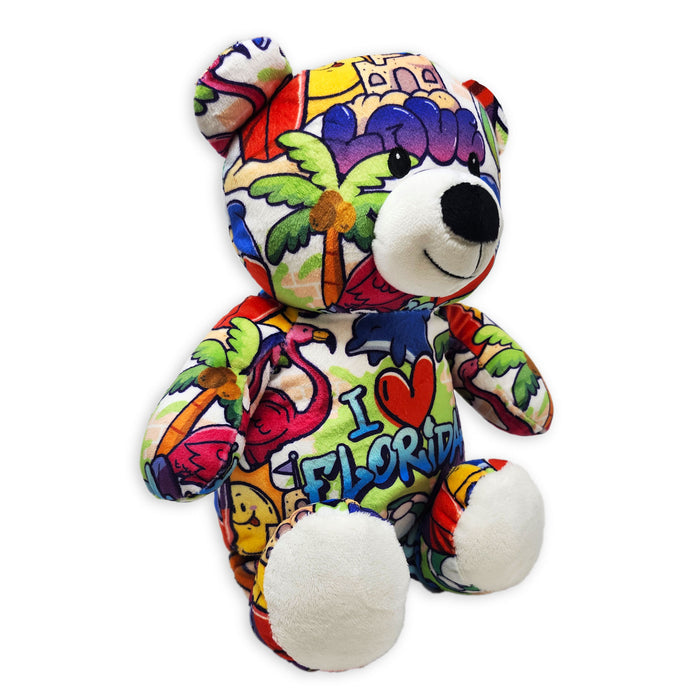 10" Florida Graffiti Eco Teddy Bear