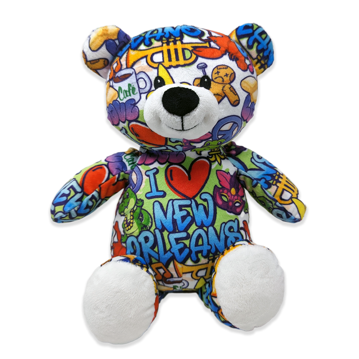 10" New Orleans Graffiti Eco Teddy Bear