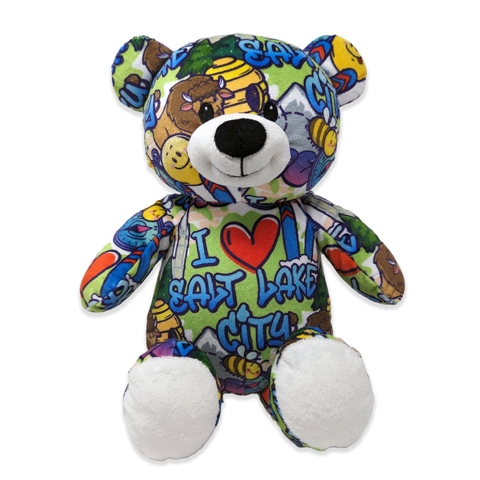10" Salt Lake City Graffiti Eco Teddy Bear
