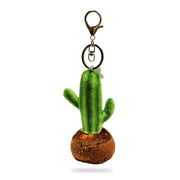 Back view of cactus plush keychain with Arizona base