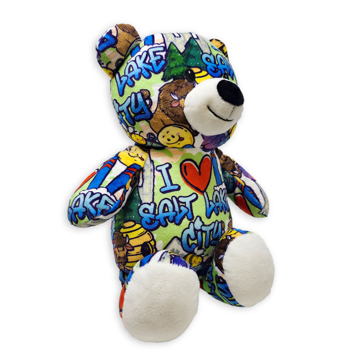 10" Salt Lake City Graffiti Eco Teddy Bear