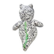 Back view of dinosaur plush stuffed animal with sketch design