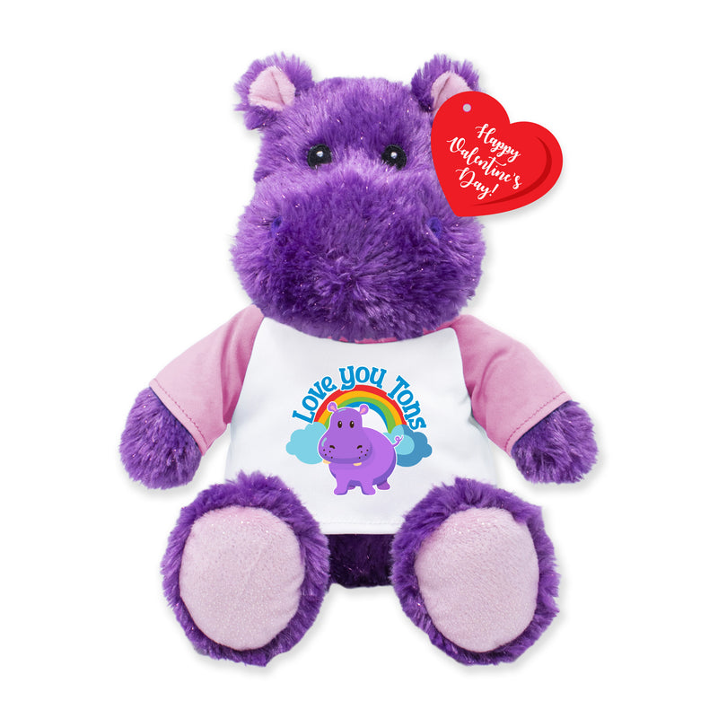 9" Hippo Plush Animal • Limited Valentine's Edition