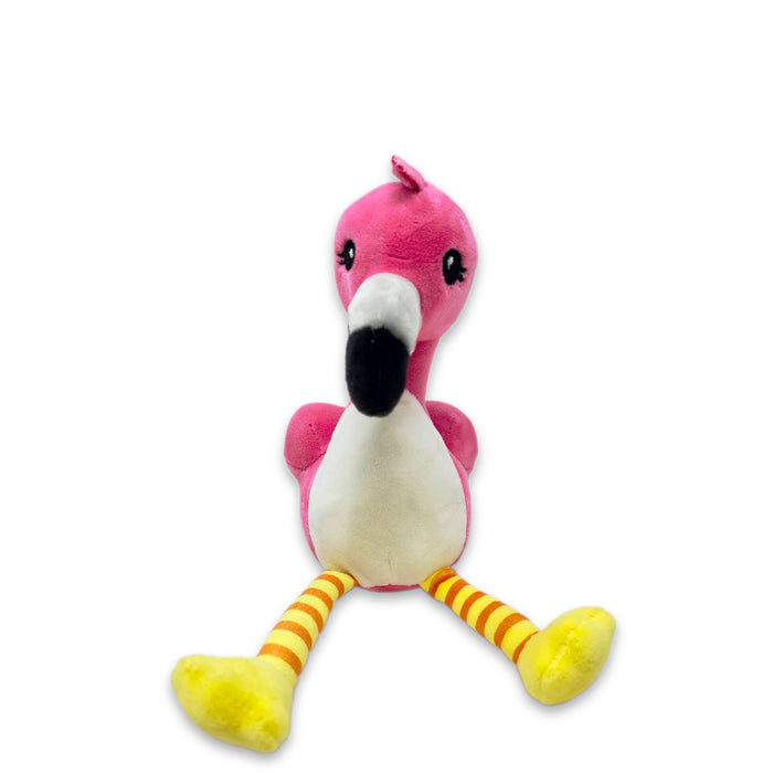 Squishy Flamingo Plush Animal Sitting 6" Tall