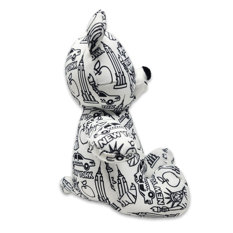 Side view - 8.5 inch New York color me plush teddy bear