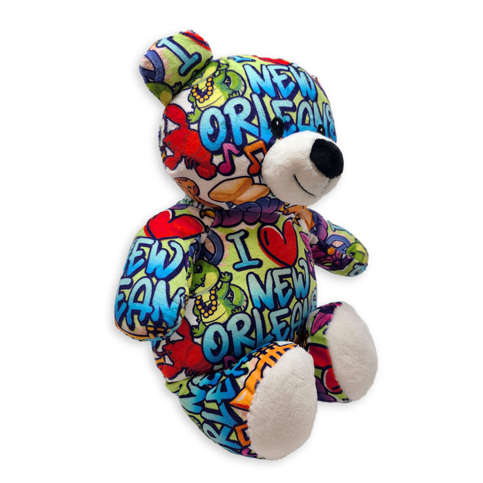 10" New Orleans Graffiti Eco Teddy Bear