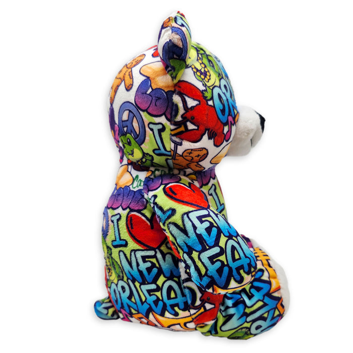 10" New Orleans Graffiti Eco Teddy Bear