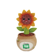 Sunflower-shaped toy with a pot and 'Create Your Own' label on a white background