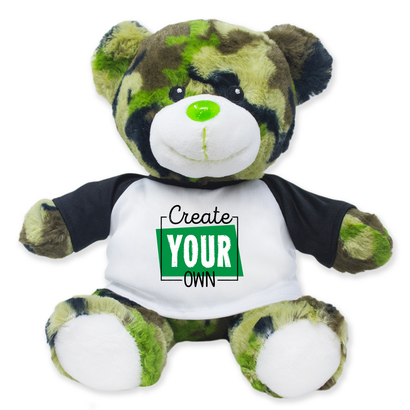 9" Create Your Own Green Camo Teddy Bear