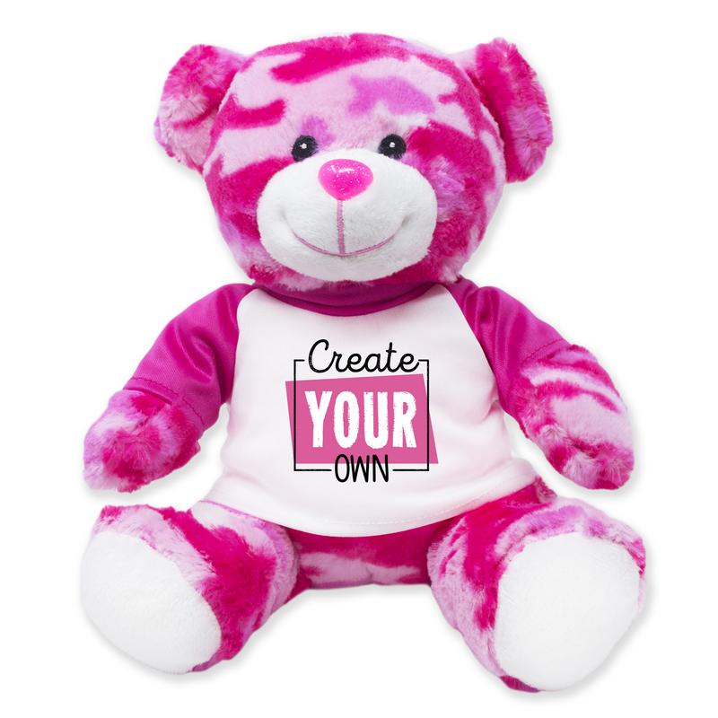 9" Create Your Own Pink Camo Teddy Bear