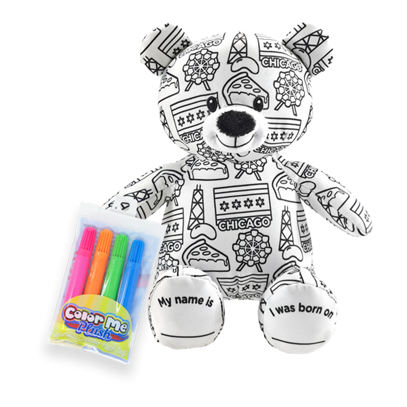 8.5" Chicago Color Me Plush™ Teddy