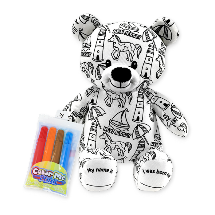 8.5" New Jersey Color Me Plush Teddy