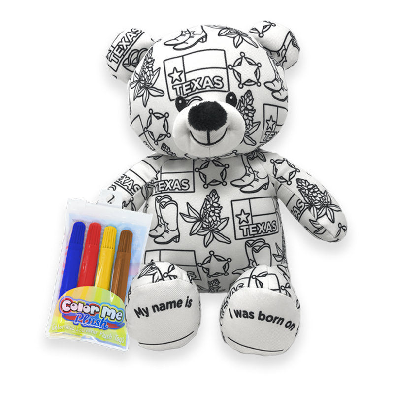 8.5" Texas Color Me Plush™ Teddy