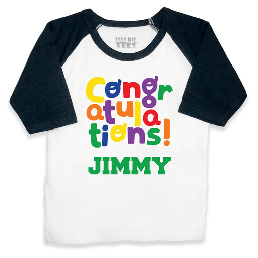 Congrats Toddler Raglan Shirts (Assorted Colors/Sizes)